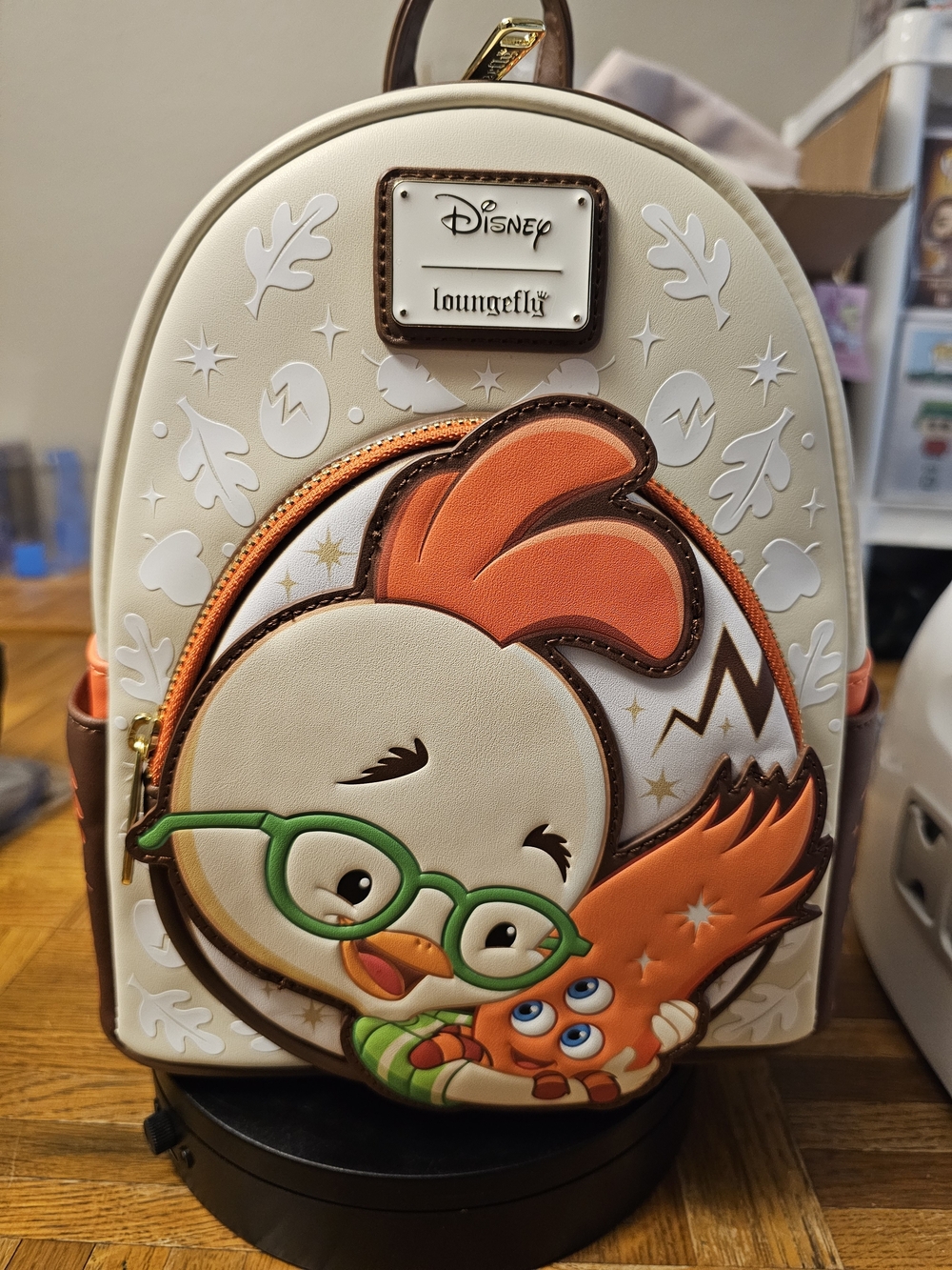 Disney x Loungefly Cream & Orange Chicken Little Backpack Nwt